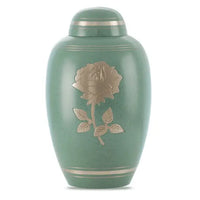 Moonlit Rose Adult Green Brass Urn