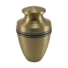 Brushed Bronze Brass Accent Band Adult Cremation Urn - Funeral.com, Inc.