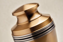 Brushed Bronze Brass Accent Band Adult Cremation Urn - Funeral.com, Inc.