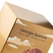 Brushed Bronze Stainless Steel Desert Landscape Adult Cremation Urn - Funeral.com, Inc.