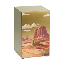 Brushed Bronze Stainless Steel Desert Landscape Adult Cremation Urn - Funeral.com, Inc.