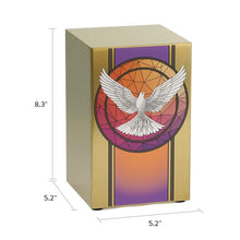 Brushed Bronze Stainless Steel Dove Art Adult Cremation Urn - Funeral.com, Inc.