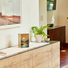 Brushed Bronze Stainless Steel Mountain Landscape Adult Cremation Urn - Funeral.com, Inc.