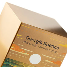 Brushed Bronze Stainless Steel Ocean Landscape Adult Cremation Urn - Funeral.com, Inc.