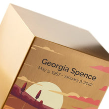 Brushed Bronze Stainless Steel Prairie Landscape Adult Cremation Urn - Funeral.com, Inc.