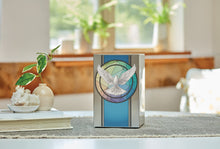 Brushed Pewter Stainless Steel Dove Art Adult Cremation Urn - Funeral.com, Inc.