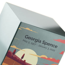 Brushed Pewter Stainless Steel Prairie Landscape Adult Cremation Urn - Funeral.com, Inc.