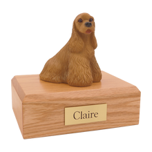 Buff Cocker Spaniel, Sitting Figurine Pet Cremation Urn - Funeral.com, Inc.