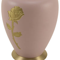 Zoomed design Aria Adult Golden Rose Pink Brass Urn