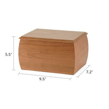 Cherry Wood Bowed Sides Screw Closure Adult Cremation Urn - Funeral.com, Inc.