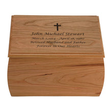 Cherry Wood Bowed Sides Screw Closure Adult Cremation Urn - Funeral.com, Inc.