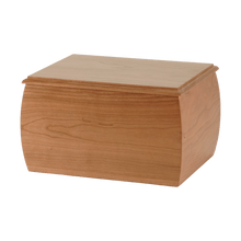 Cherry Wood Bowed Sides Screw Closure Adult Cremation Urn - Funeral.com, Inc.
