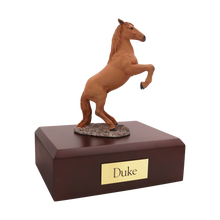 Chestnut Horse, Rearing Figurine Pet Cremation Urn - Funeral.com, Inc.