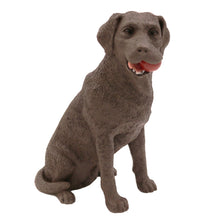 Chocolate Labrador Retriever, Sitting With Ball in Mouth Figurine Pet Cremation Urn - Funeral.com, Inc.