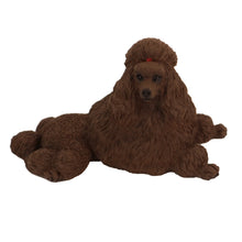 Chocolate Poodle, Show Cut Lying Down Figurine Pet Cremation Urn - Funeral.com, Inc.