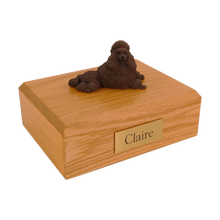 Chocolate Poodle, Show Cut Lying Down Figurine Pet Cremation Urn - Funeral.com, Inc.