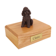 Chocolate Poodle, Sport Cut Sitting Figurine Pet Cremation Urn - Funeral.com, Inc.