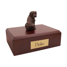 Chocolate Shar Pei, Looking Back Figurine Pet Cremation Urn - Funeral.com, Inc.