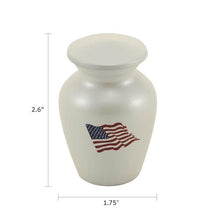 Classic American Flag White Keepsake Urn - Funeral.com, Inc.