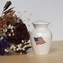 Classic American Flag White Keepsake Urn - Funeral.com, Inc.