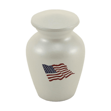 Classic American Flag White Keepsake Urn - Funeral.com, Inc.