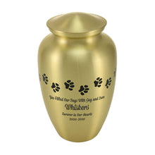 Classic Brass Paw Print Band Pet Extra Large Cremation Urn - Funeral.com, Inc.