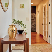 Classic Brass Paw Print Band Pet Extra Large Cremation Urn - Funeral.com, Inc.