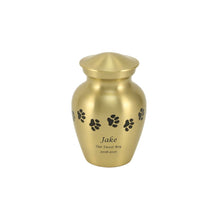 Classic Brass Paw Print Band Small Pet Cremation Urn - Funeral.com, Inc.