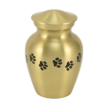 Classic Brass Paw Print Band Small Pet Cremation Urn - Funeral.com, Inc.