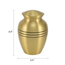 Classic Bronze Three Band Large Cremation Urn - Funeral.com, Inc.