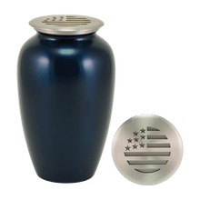 Classic Flag Lid Blue Scattering Adult Cremation Urn - Funeral.com, Inc.