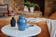 Classic Granite Blue Gold Accent Ring Medium Cremation Urn - Funeral.com, Inc.