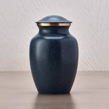 Classic Granite Blue Gold Accent Ring Medium Cremation Urn - Funeral.com, Inc.