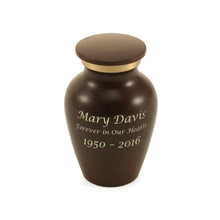 Classic Granite Brown Gold Accent Ring Keepsake Urn - Funeral.com, Inc.