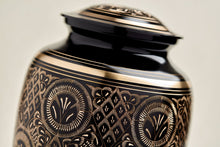 Classic Hand - Engraved Ornate Brass Black Adult Cremation Urn - Funeral.com, Inc.