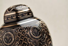 Classic Hand - Engraved Ornate Brass Black Adult Cremation Urn - Funeral.com, Inc.