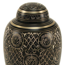 Classic Hand - Engraved Ornate Brass Black Adult Cremation Urn - Funeral.com, Inc.