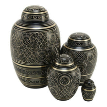 Classic Hand - Engraved Ornate Brass Black Large Cremation Urn - Funeral.com, Inc.