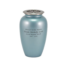 Classic Lotus Lid Blue Frost Scattering Adult Cremation Urn - Funeral.com, Inc.