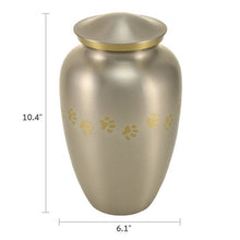 Classic Pewter Paw Print Band Pet Extra Large Cremation Urn - Funeral.com, Inc.