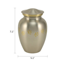 Classic Pewter Paw Print Band Pet Large Cremation Urn - Funeral.com, Inc.