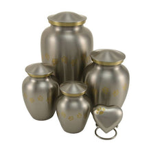 Classic Pewter Paw Print Band Pet Large Cremation Urn - Funeral.com, Inc.
