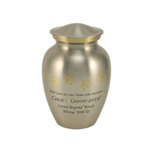 Classic Pewter Paw Print Band Pet Large Cremation Urn - Funeral.com, Inc.