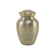 Classic Pewter Paw Print Band Pet Medium Cremation Urn - Funeral.com, Inc.