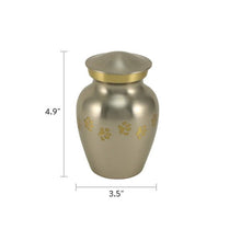 Classic Pewter Paw Print Band Small Pet Cremation Urn - Funeral.com, Inc.