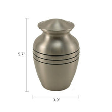 Classic Pewter Three Band Medium Cremation Urn - Funeral.com, Inc.