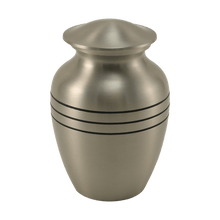 Classic Pewter Three Band Medium Cremation Urn - Funeral.com, Inc.