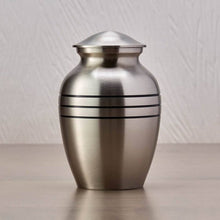 Classic Pewter Three Band Medium Cremation Urn - Funeral.com, Inc.