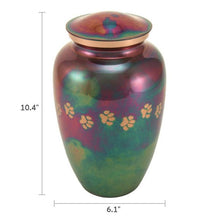 Classic Raku Paw Print Band Pet Extra Large Cremation Urn - Funeral.com, Inc.