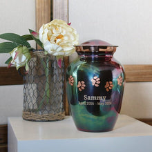 Classic Raku Paw Print Band Pet Large Cremation Urn - Funeral.com, Inc.